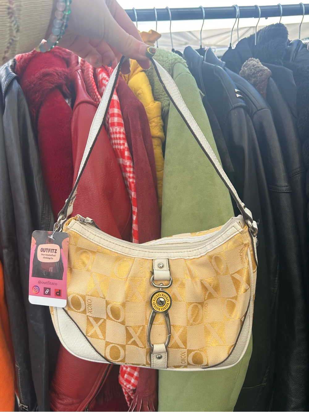 Y2K XOXO 2000s yellow shoulder bag
